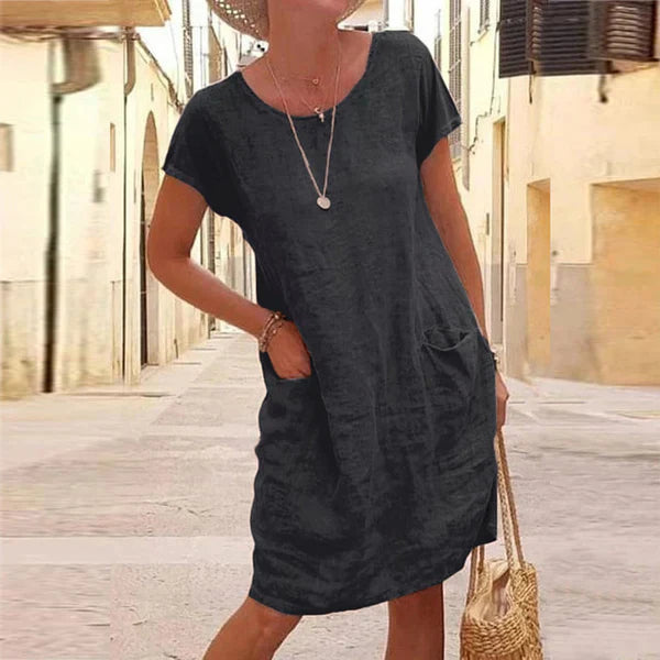 Women's Short Sleeve Dress with Pockets | Mini