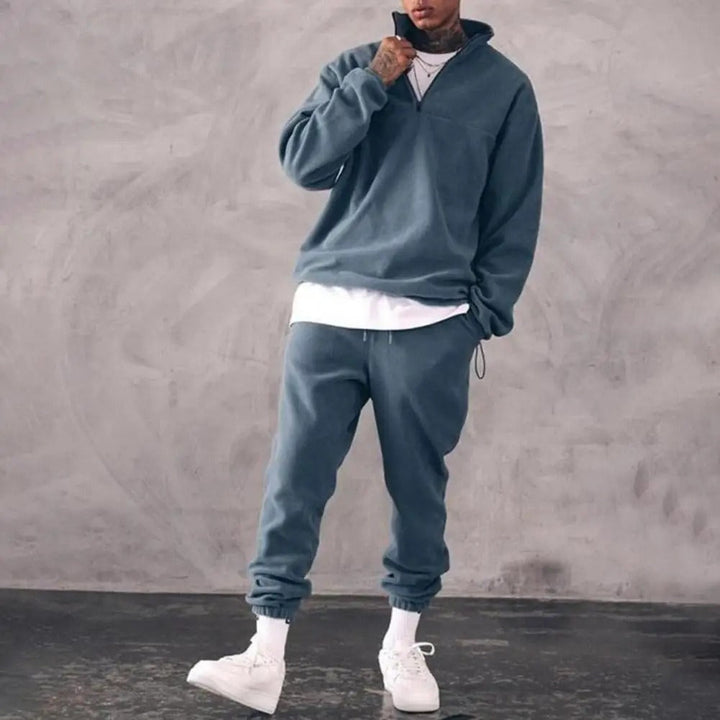 Men's Long Sleeves High Neck Tracksuit Set | Slim Fit