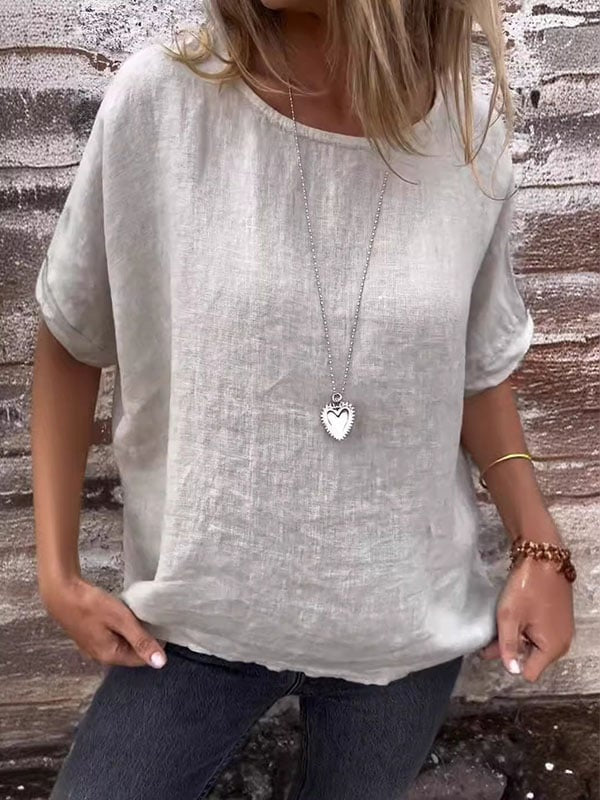 Women's Short Sleeved Round Neck Blouse | Casual
