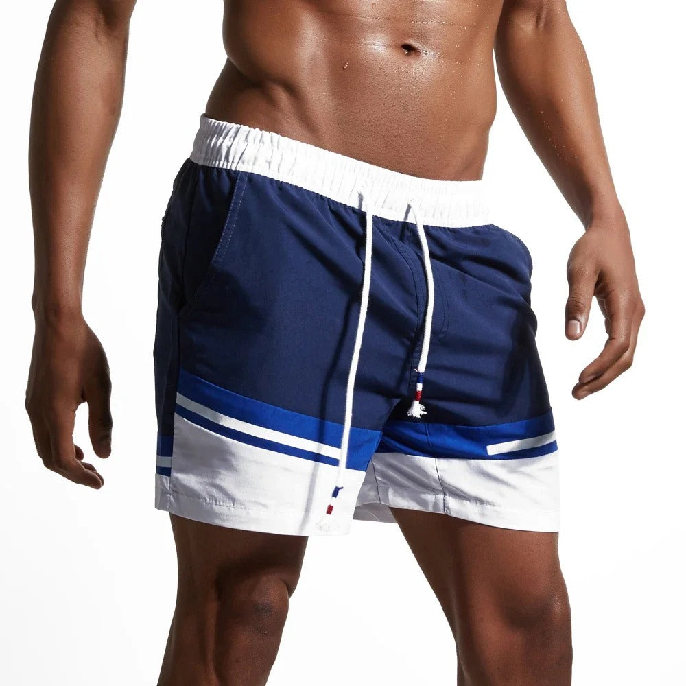Men's Striped Swim Shorts | Side Pockets