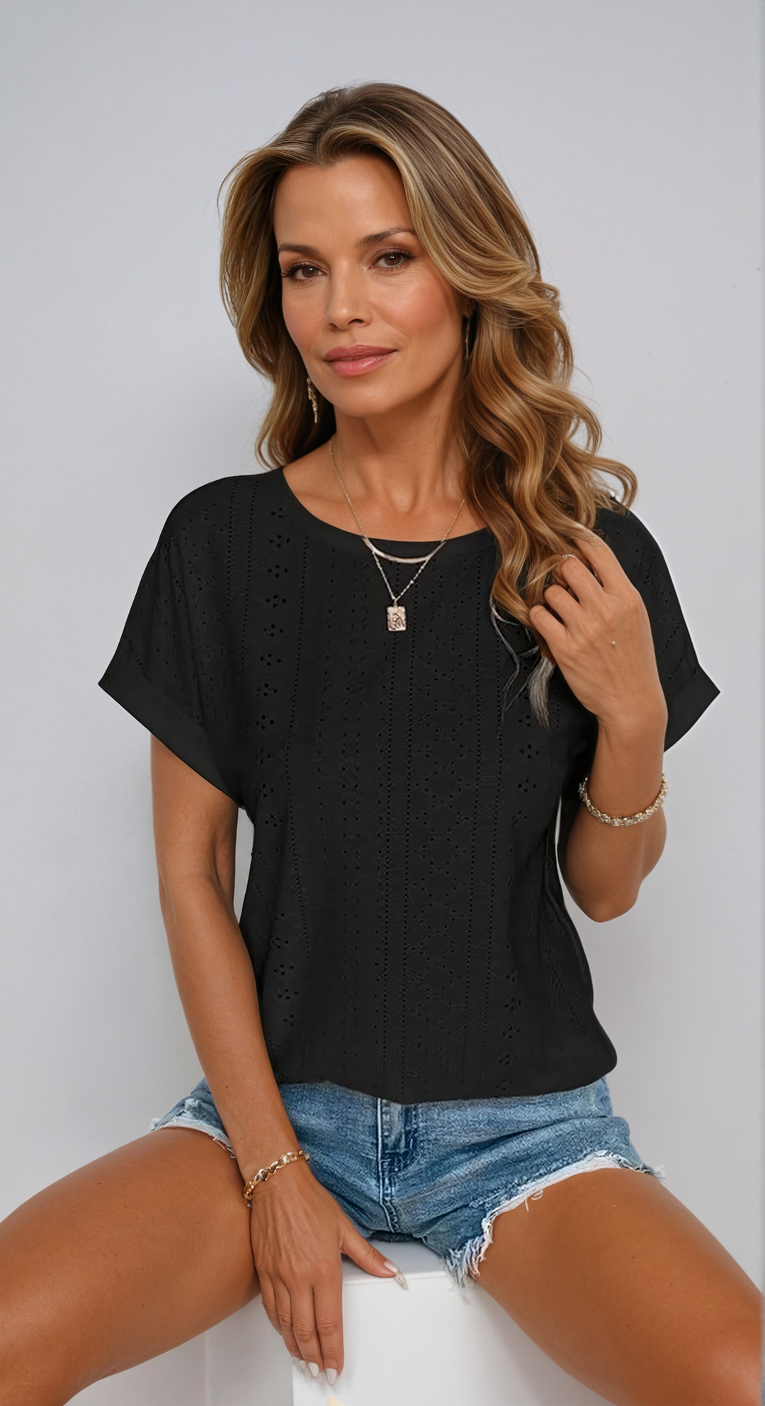 Women's Eyelet Top | Casual