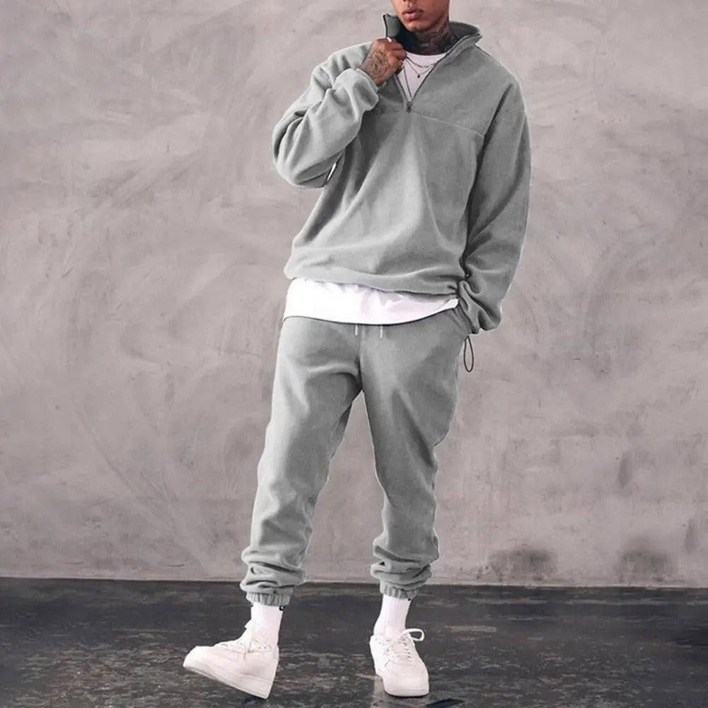 Men's Long Sleeves High Neck Tracksuit Set | Slim Fit