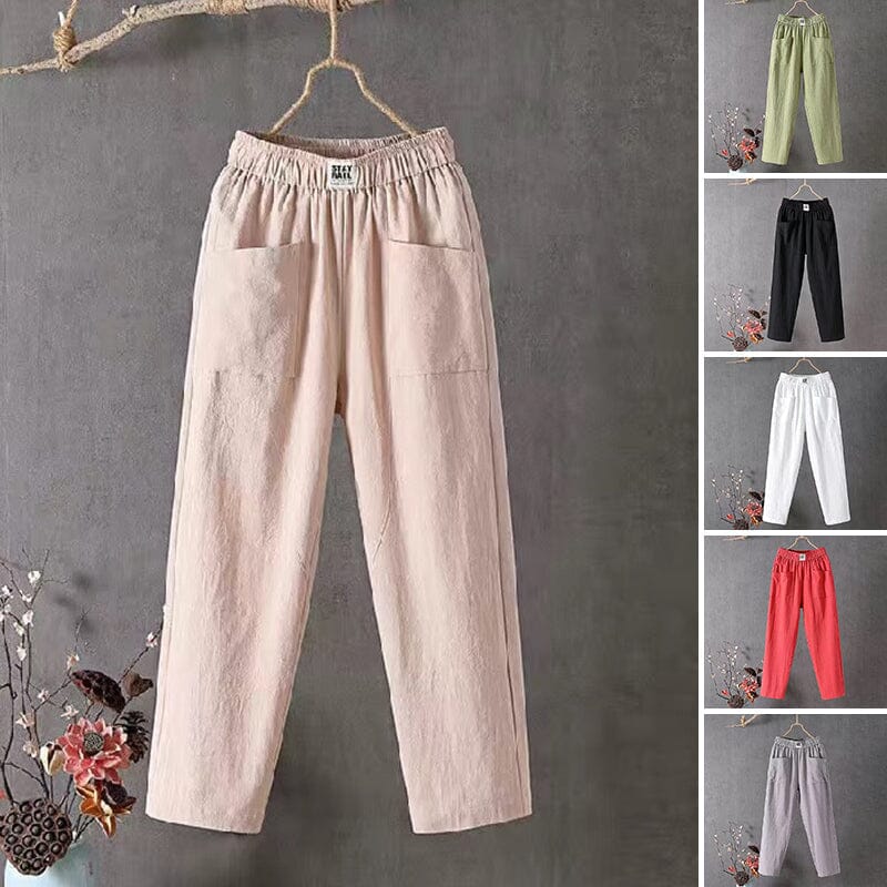 Women's Elastic Waist Pants with Pockets | Wide Leg