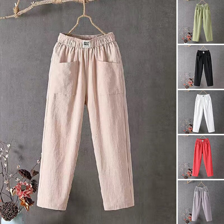 Women's Elastic Waist Pants with Pockets | Wide Leg