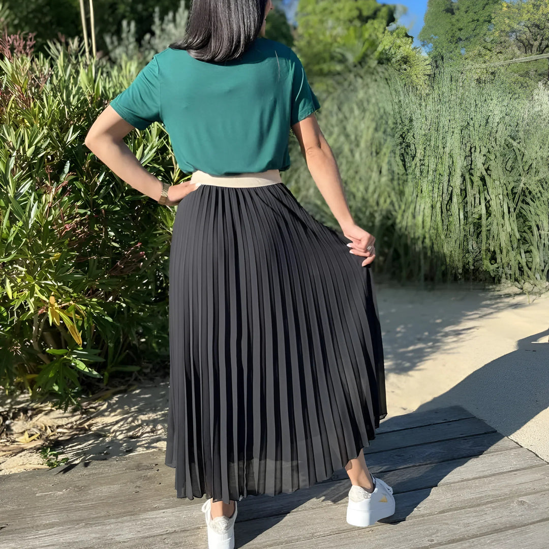 Women's High Waist Pleated Skirt | Maxi