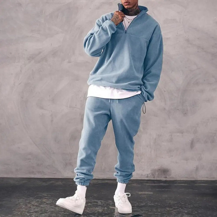 Men's Long Sleeves High Neck Tracksuit Set | Slim Fit