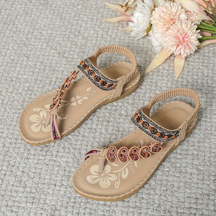 Women's Boho Beaded Back Strap Sandals | Open Toe