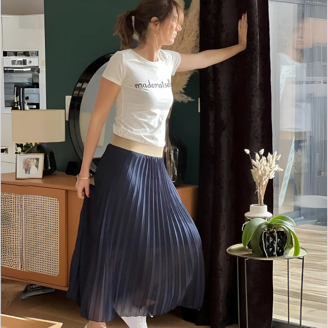 Women's High Waist Pleated Skirt | Maxi