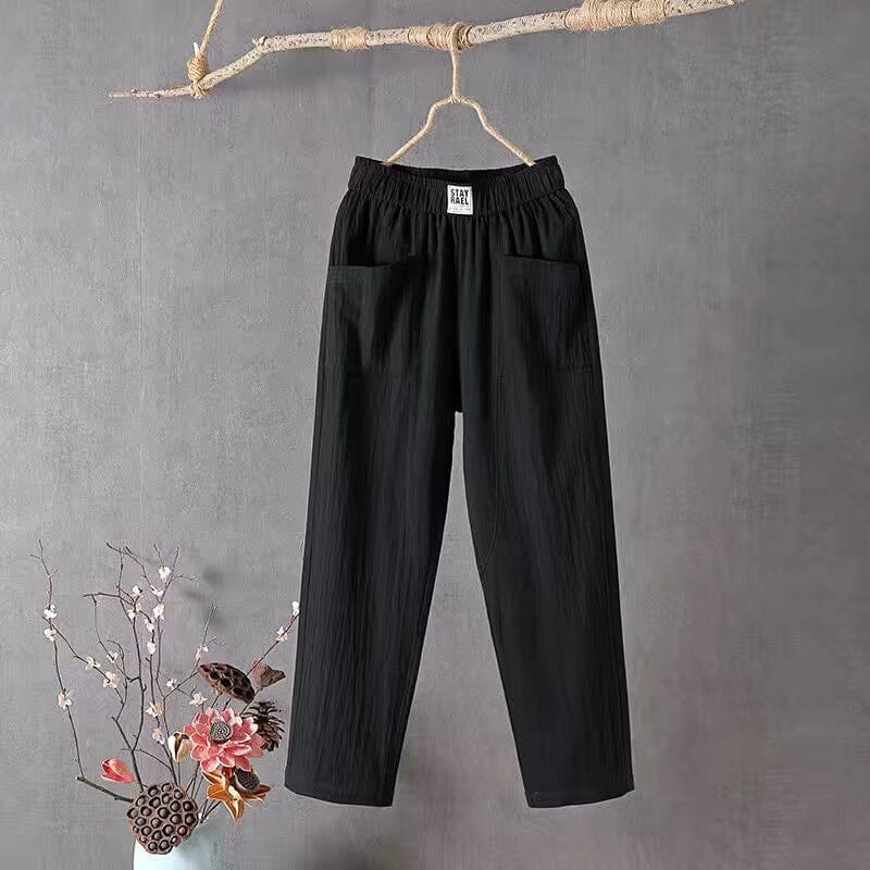 Women's Elastic Waist Pants with Pockets | Wide Leg