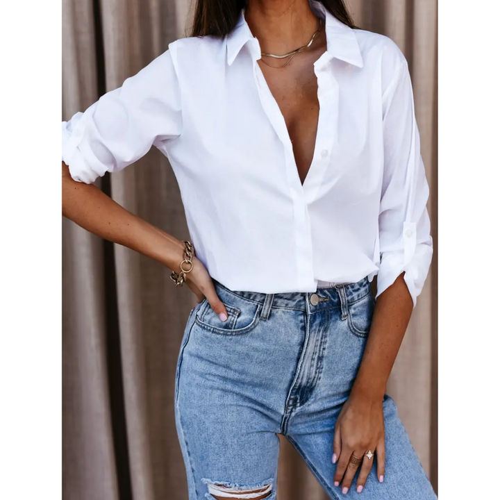 Women's 3/4 Sleeves Collared Summer Shirt | Casual