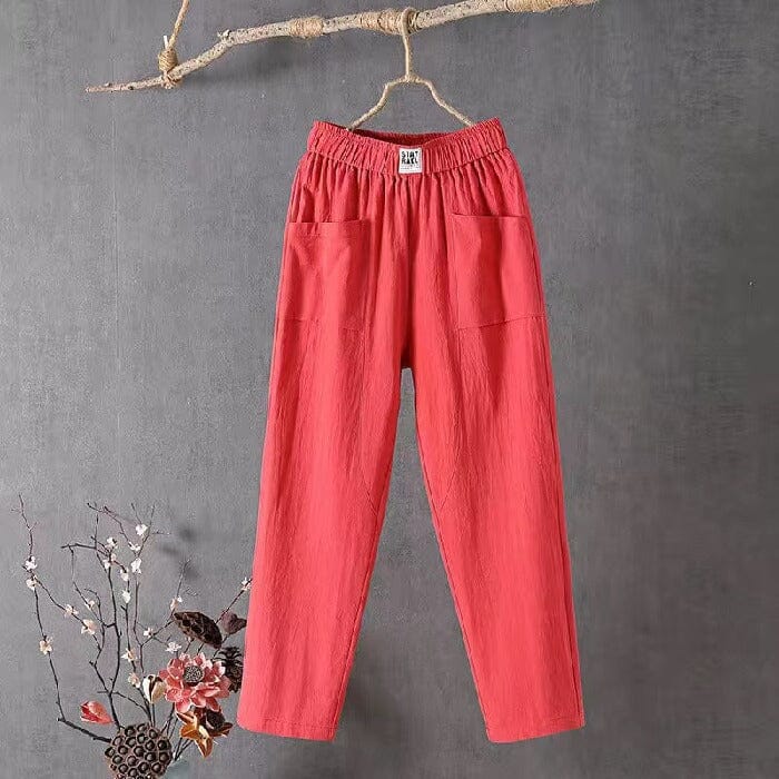Women's Elastic Waist Pants with Pockets | Wide Leg