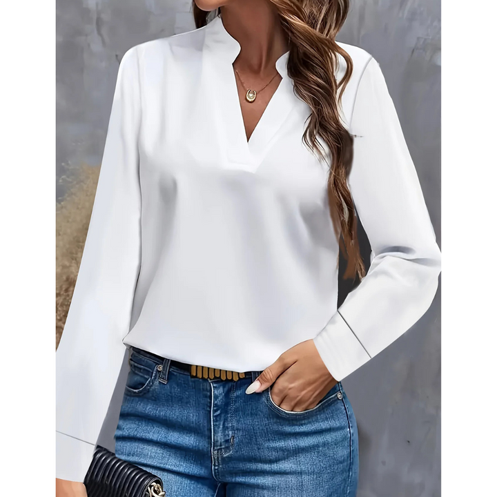 Women's Long Sleeve Formal Blouse | V Neck