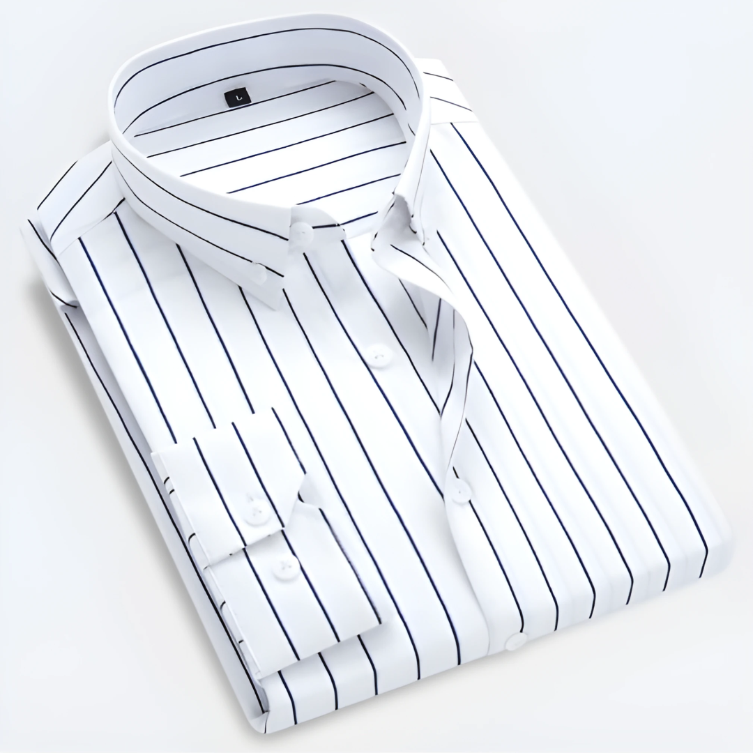 Men’s Striped Long Sleeve Dress Shirt | Button-Up