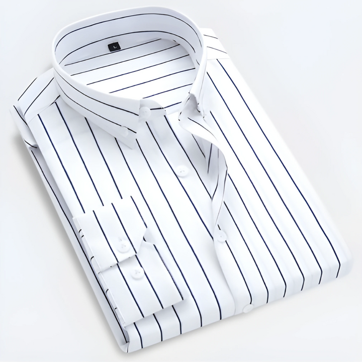Men’s Striped Long Sleeve Dress Shirt | Button-Up