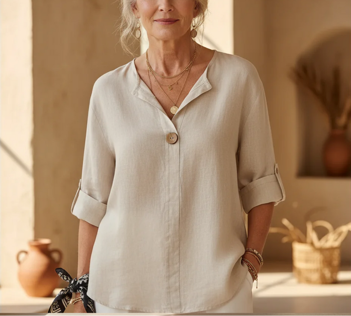 Women's 3/4 Sleeve Shirt  | V-neck