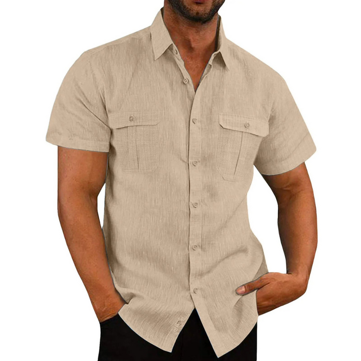 Men’s Short Sleeve Button-Up Shirt | Double Pocket