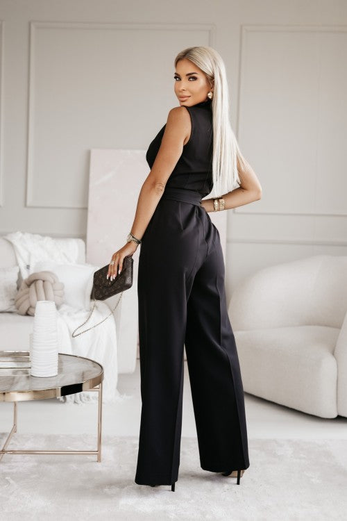 Women's Formal V Neck Jumpsuit | Wide Leg