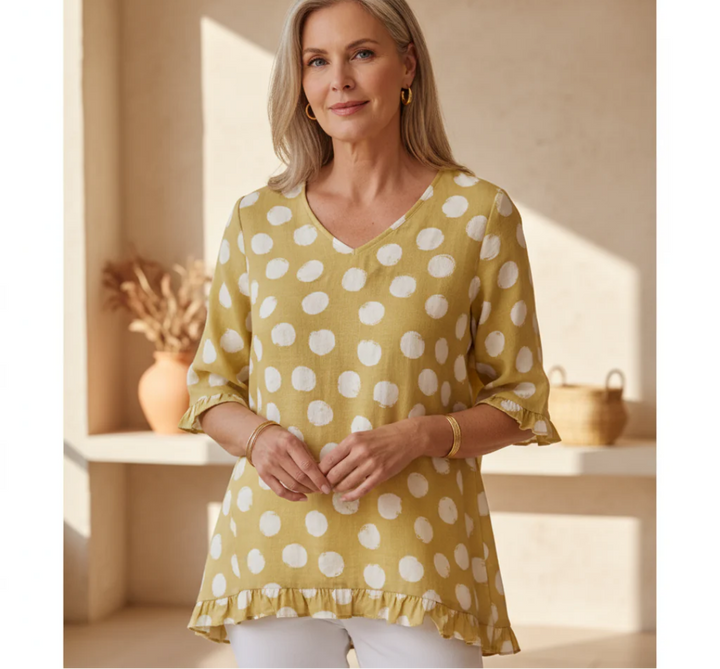 Women's Polka Dot Blouse | V-neck