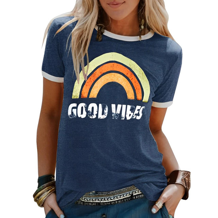 Women's Casual Printed Round Neck T-Shirt | Short Sleeve