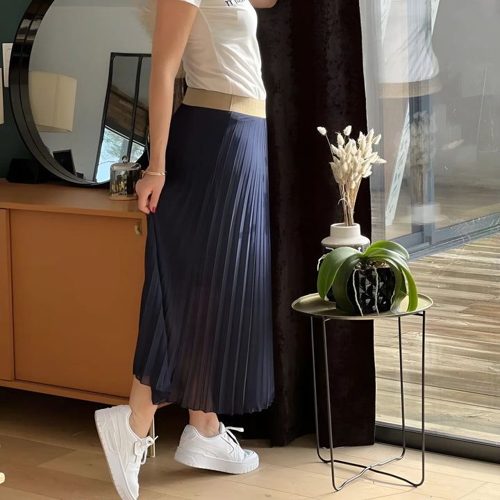 Women's High Waist Pleated Skirt | Maxi