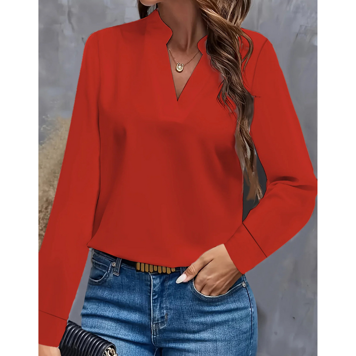 Women's Long Sleeve Formal Blouse | V Neck