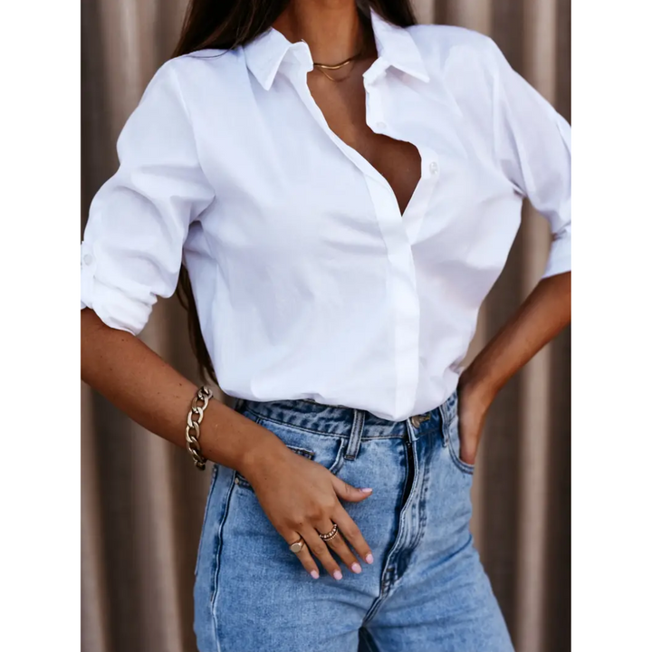 Women's 3/4 Sleeves Collared Summer Shirt | Casual
