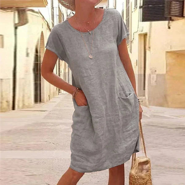 Women's Short Sleeve Dress with Pockets | Mini