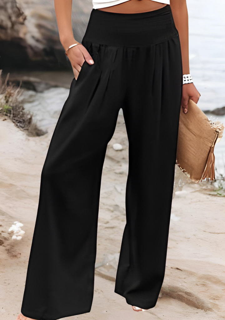 Women's Wide Leg Pants | Smocked Waist