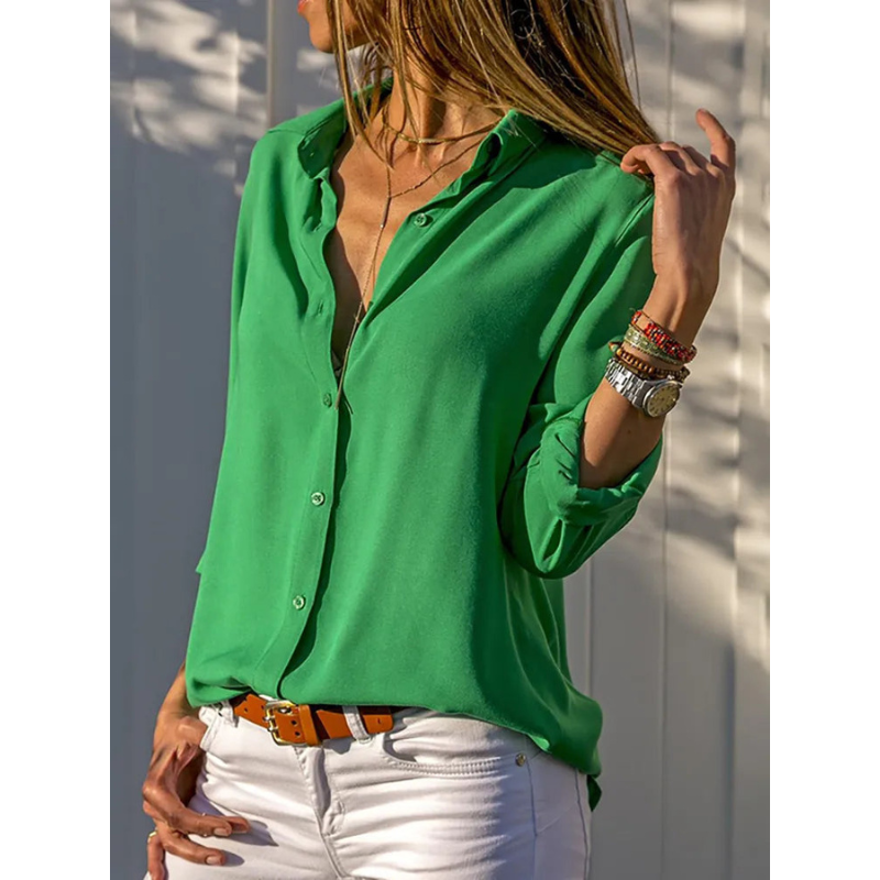 Women's Button Down Collared Shirt | Long Sleeve
