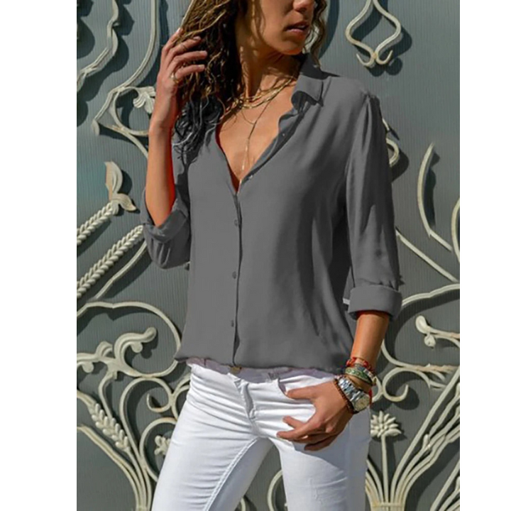 Women's Button Down Collared Shirt | Long Sleeve