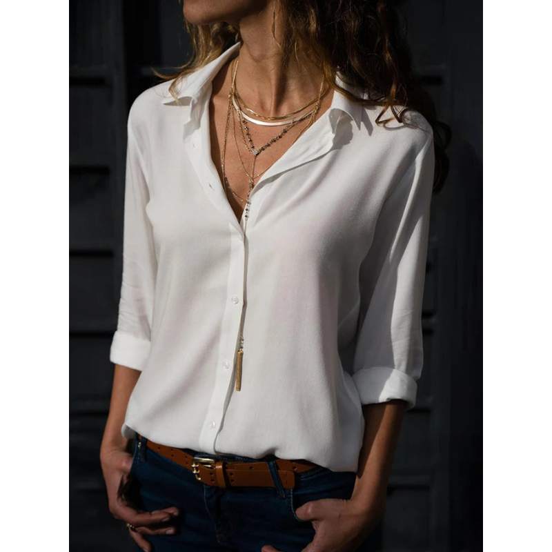 Women's Button Down Collared Shirt | Long Sleeve