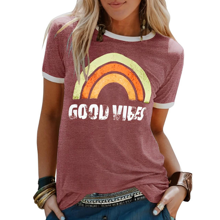 Women's Casual Printed Round Neck T-Shirt | Short Sleeve
