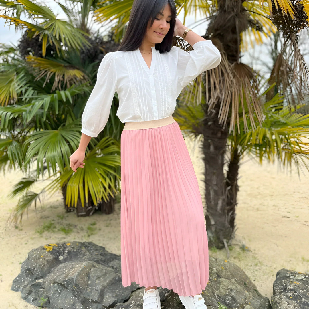 Women's High Waist Pleated Skirt | Maxi