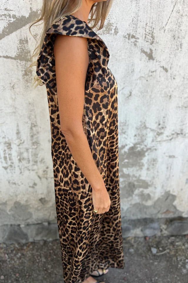 Women's Ruffled Short Sleeve Jumpsuit | Leopard Print