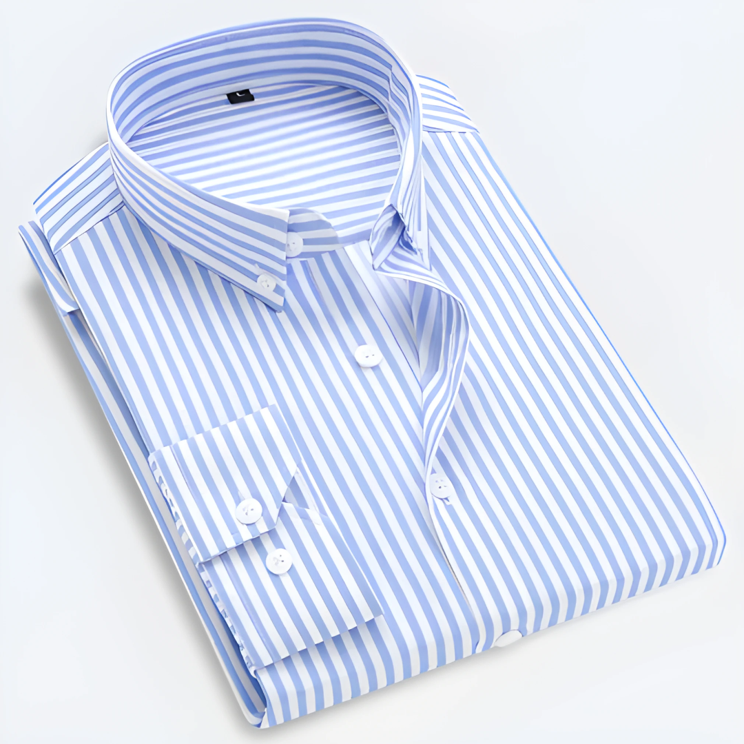 Men’s Striped Long Sleeve Dress Shirt | Button-Up