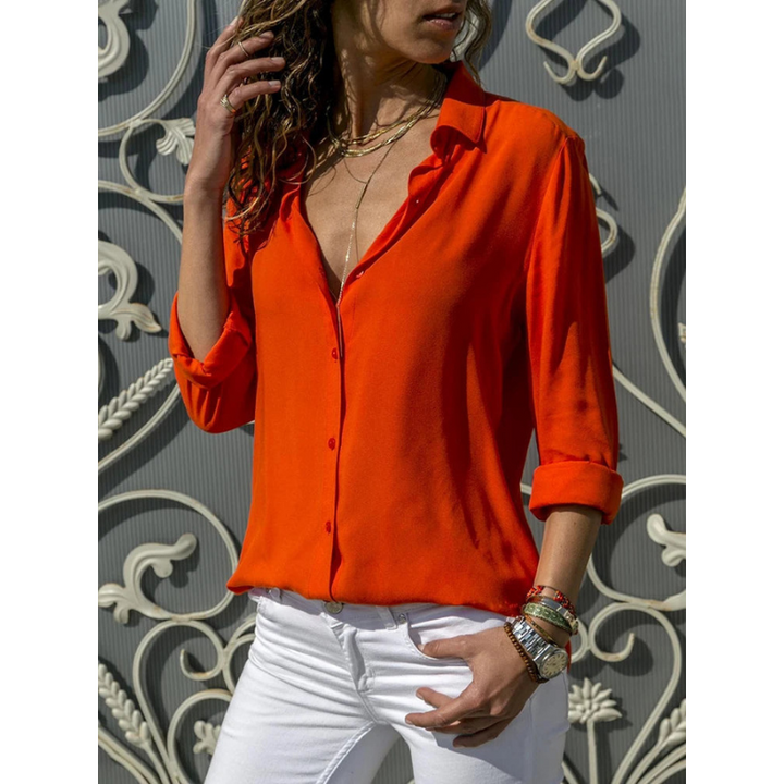 Women's Button Down Collared Shirt | Long Sleeve