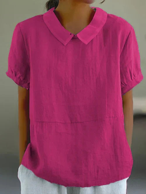 Women's Casual Collared Blouse | Short Sleeve