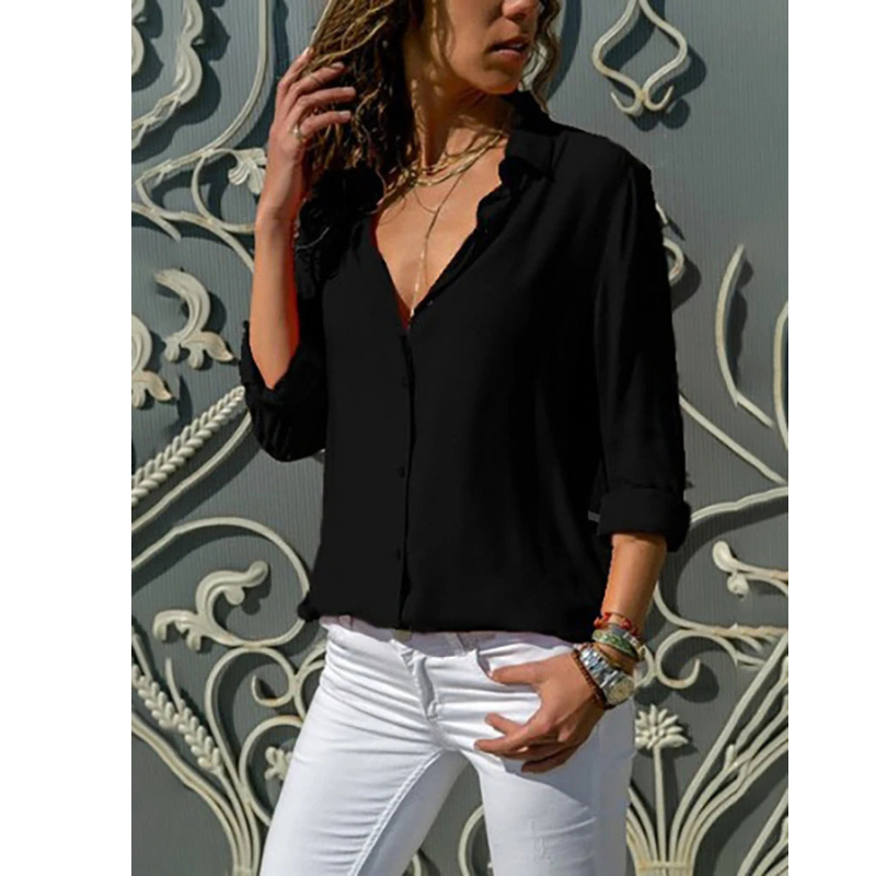 Women's Button Down Collared Shirt | Long Sleeve