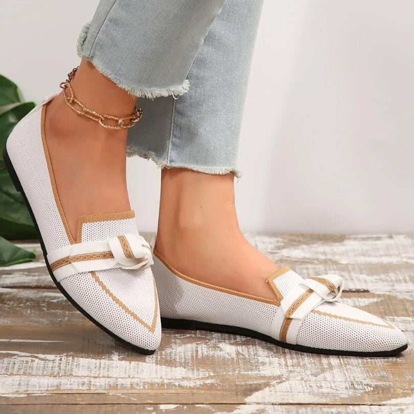 Women’s Pointed Toe Flat Loafers | Bow Details