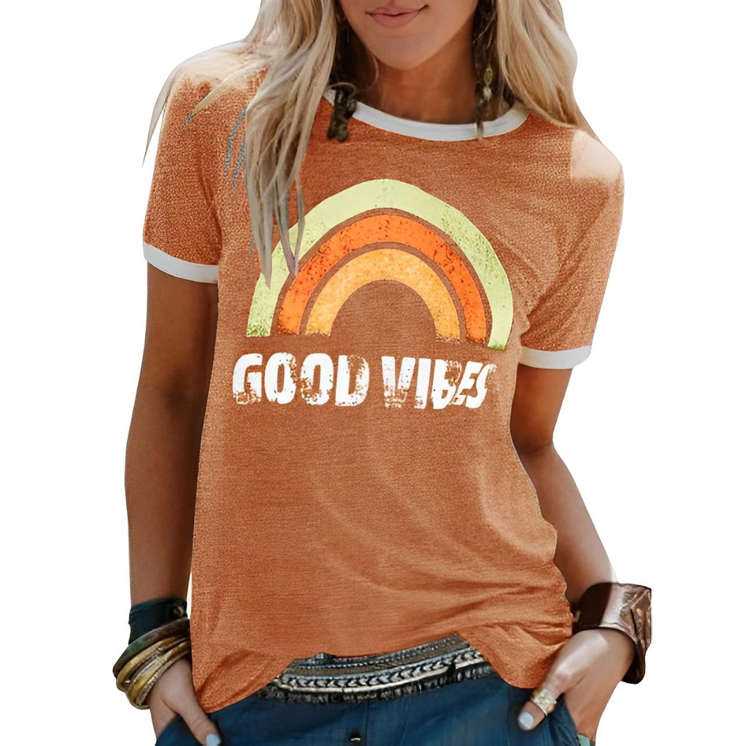 Women's Casual Printed Round Neck T-Shirt | Short Sleeve