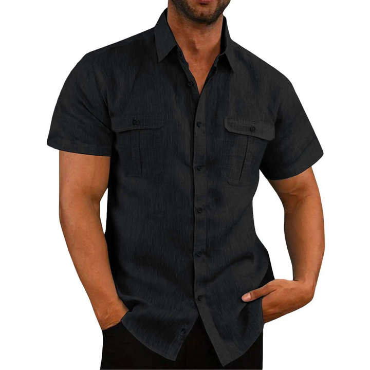 Men’s Short Sleeve Button-Up Shirt | Double Pocket