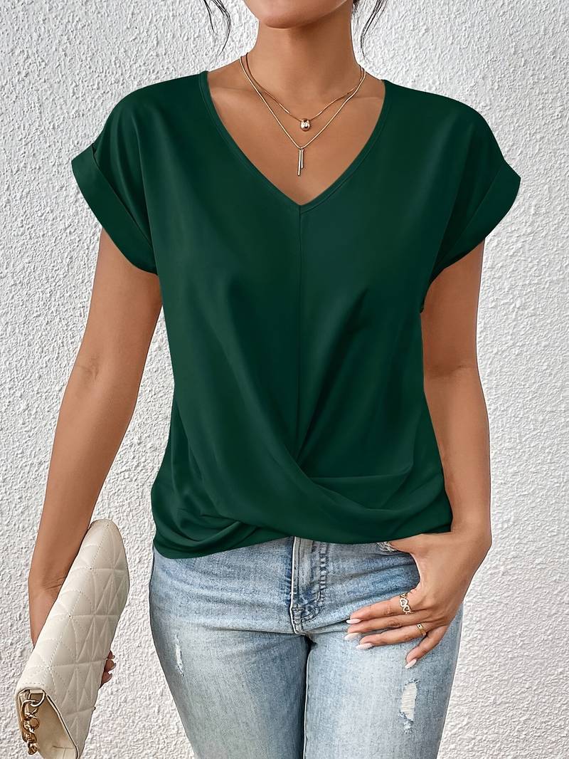 Women's Casual Short Sleeve Summer Top | V Neck