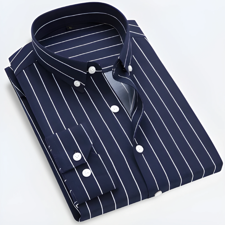 Men’s Striped Long Sleeve Dress Shirt | Button-Up