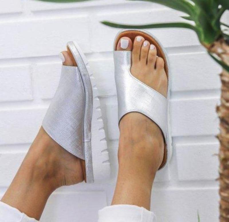 Women's Cross Strap Slide Sandals | Toe Ring
