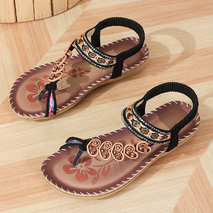 Women's Boho Beaded Back Strap Sandals | Open Toe