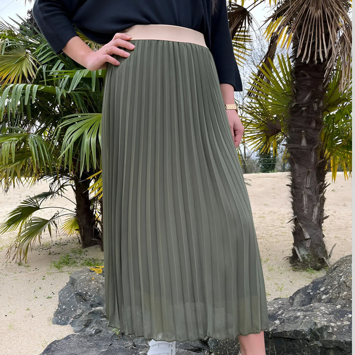 Women's High Waist Pleated Skirt | Maxi