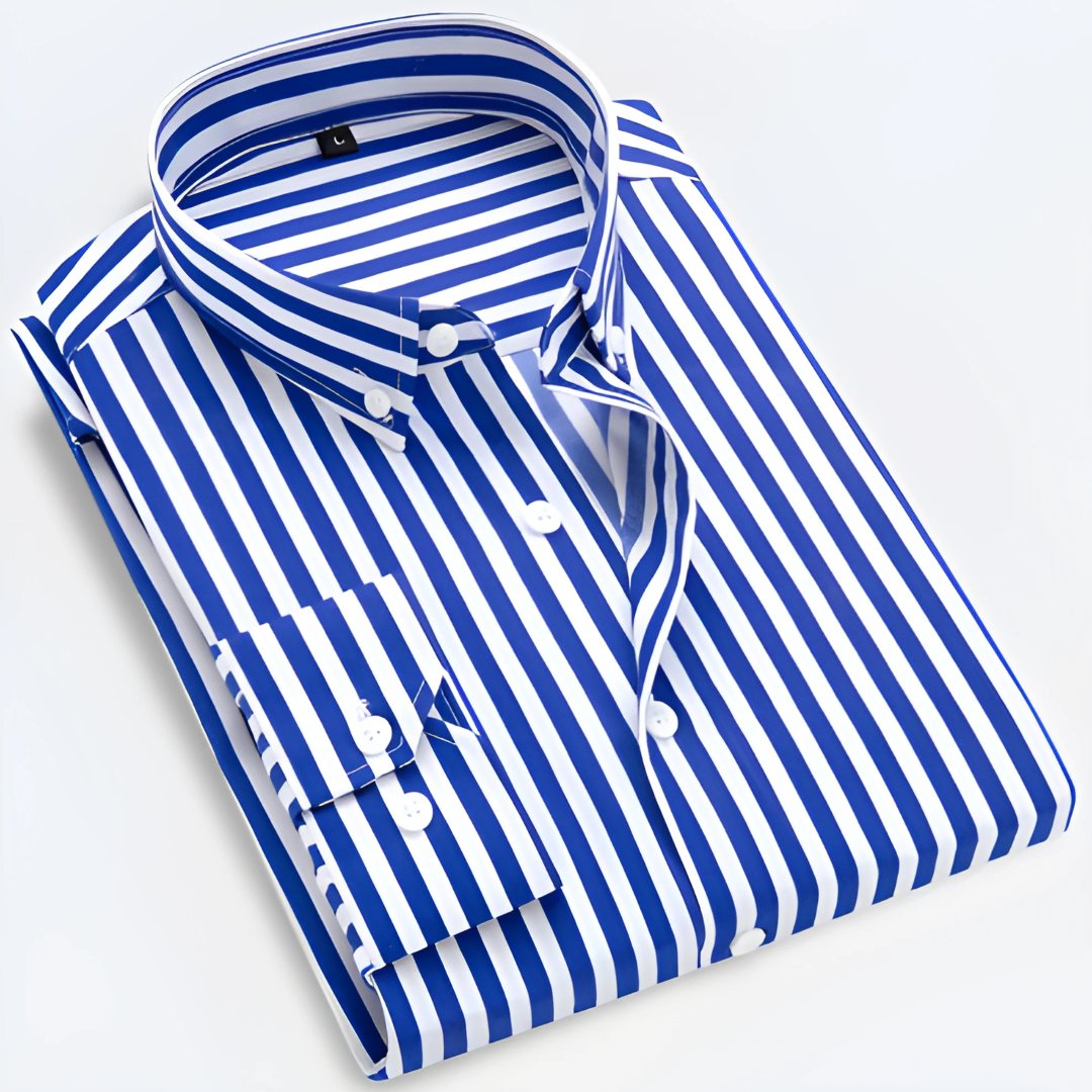 Men’s Striped Long Sleeve Dress Shirt | Button-Up
