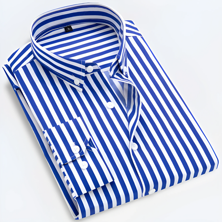 Men’s Striped Long Sleeve Dress Shirt | Button-Up
