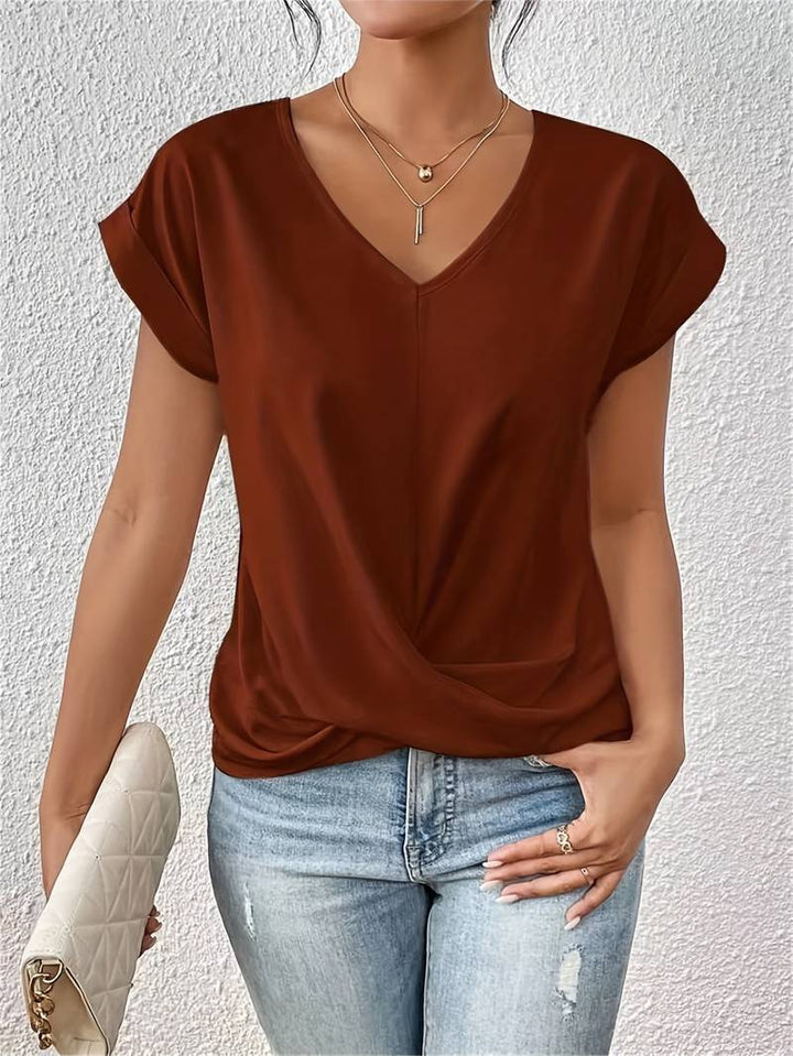 Women's Casual Short Sleeve Summer Top | V Neck