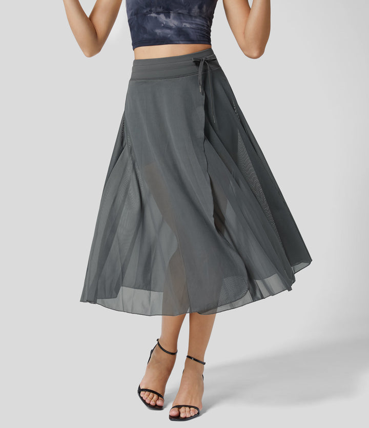 Women's Drawstring A-Line Skirt | Midi